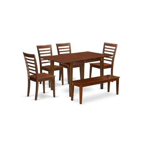 6 Pc Kitchen dinette set - Table and 4 Kitchen Dining Chairs plus Bench - Drakoi Marketplace