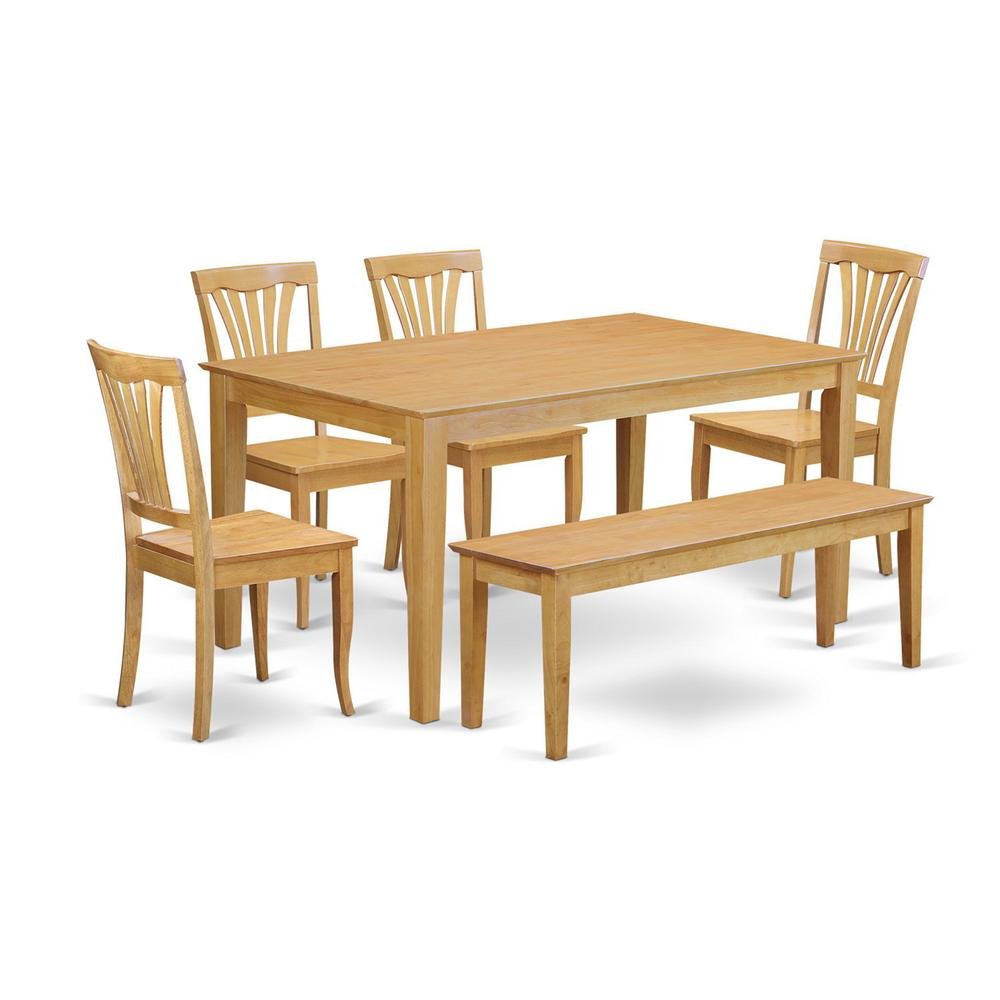 6-Pc Kitchen table set for 6 - Kitchen dinette Table and 4 Kitchen Chairs with bench - Drakoi Marketplace