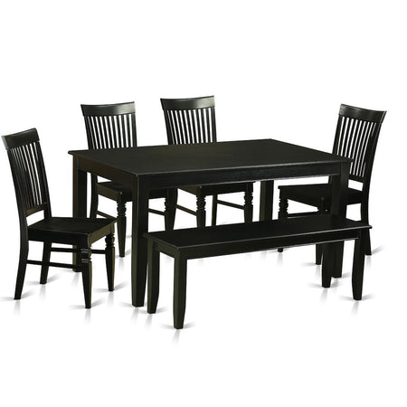 6 Pc Kitchen Table set - Table and 4 Kitchen Chairs coupled with Bench - Drakoi Marketplace