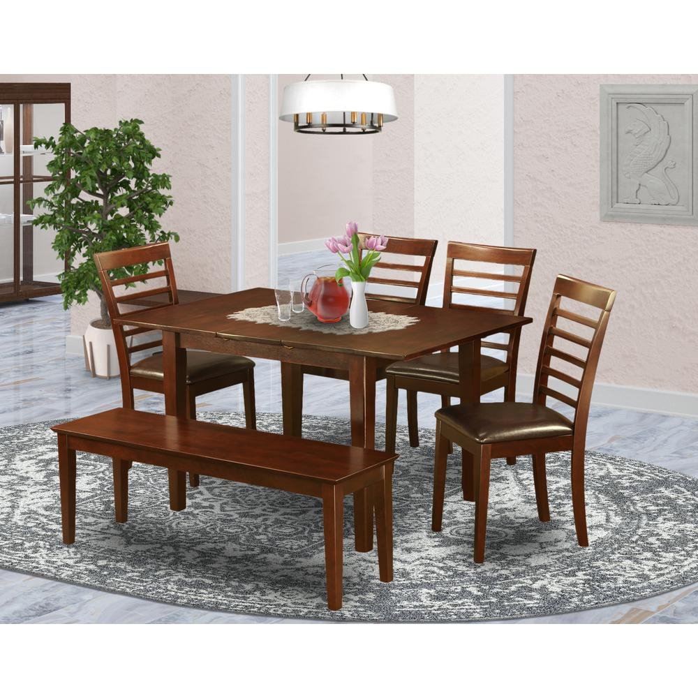 6 Pc Kitchen Table with bench -Kitchen Tables with 4 Kitchen Chairs and Bench - Drakoi Marketplace