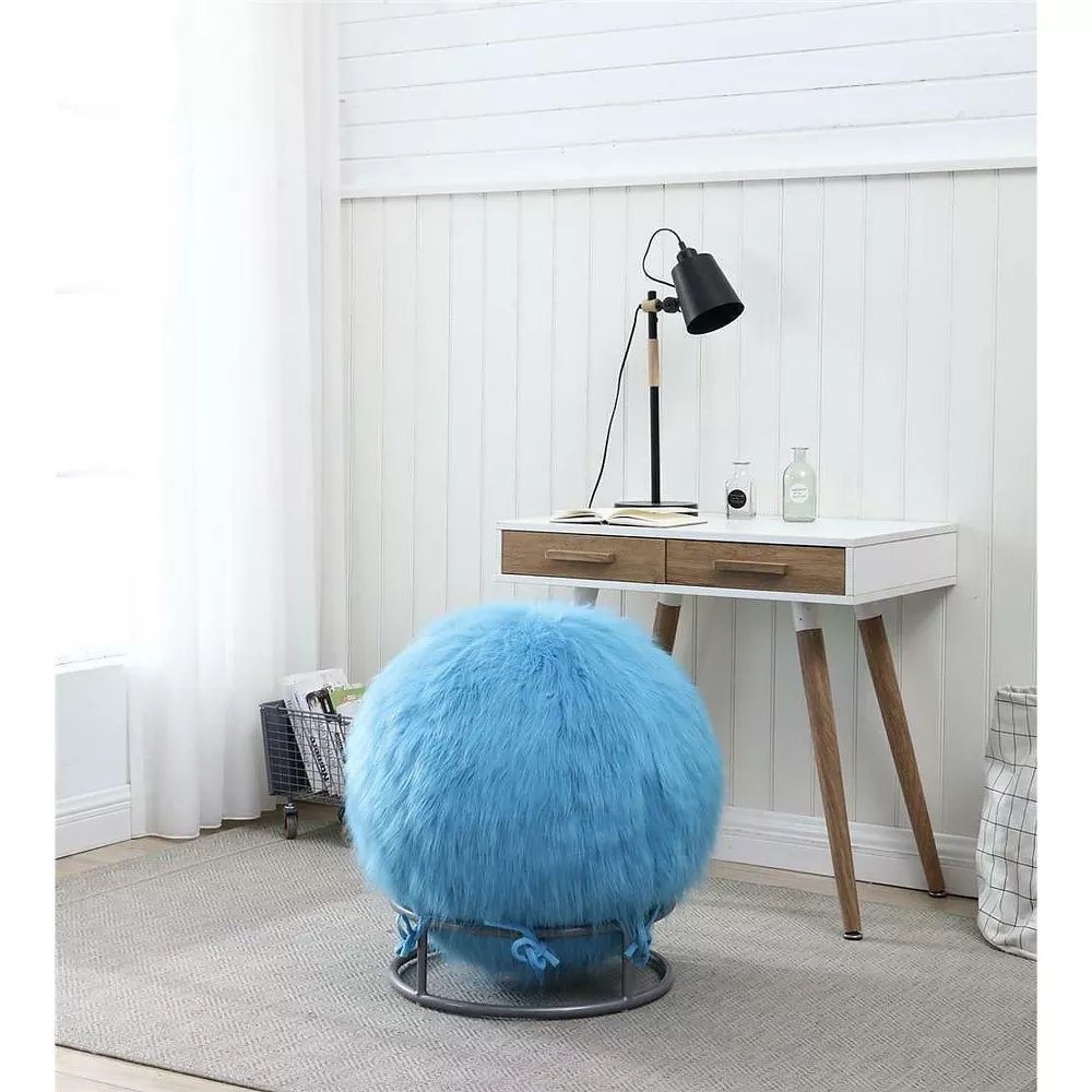 65 Inch Posture Fuzzy Exercise Yoga Ball Chair Set - 5 colors! - Drakoi Marketplace