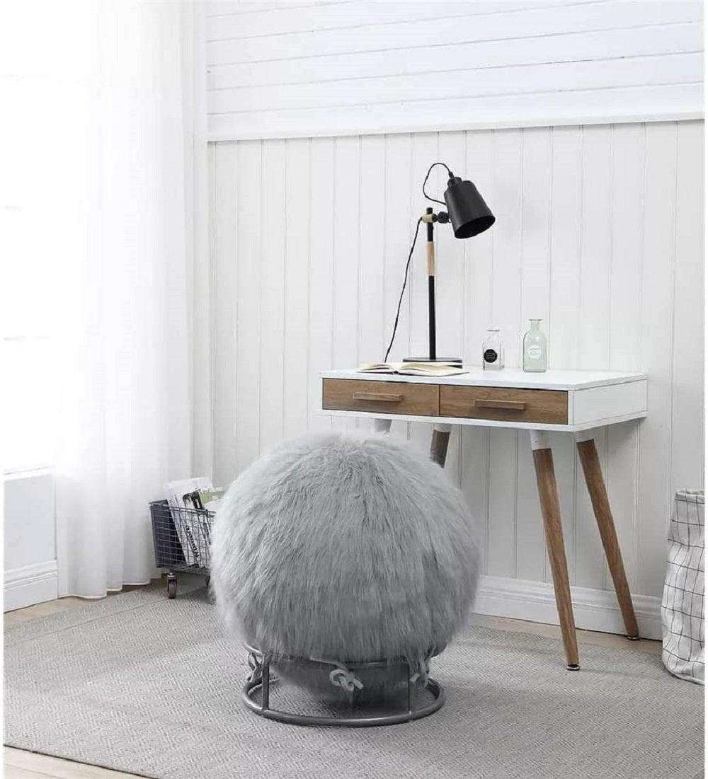 65 Inch Posture Fuzzy Exercise Yoga Ball Chair Set - 5 colors! - Drakoi Marketplace