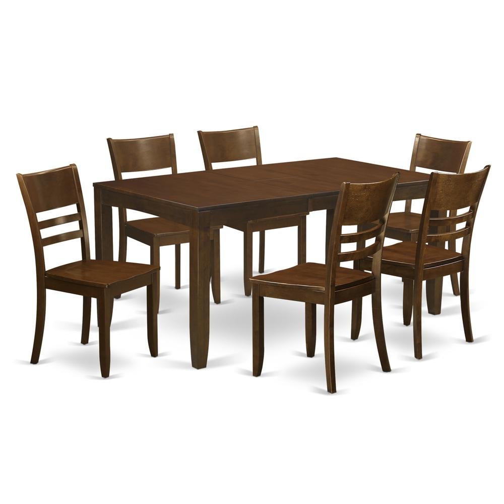 7 Pc Dining room set-Kitchen Tables with Leaf and 6 Kitchen Dining Chairs - Drakoi Marketplace