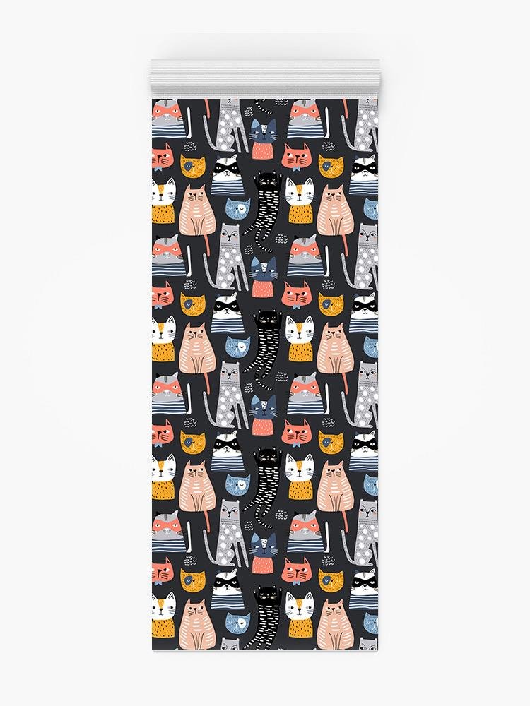 A Pattern Of Cats Yoga Mat -Image by Shutterstock - Drakoi Marketplace