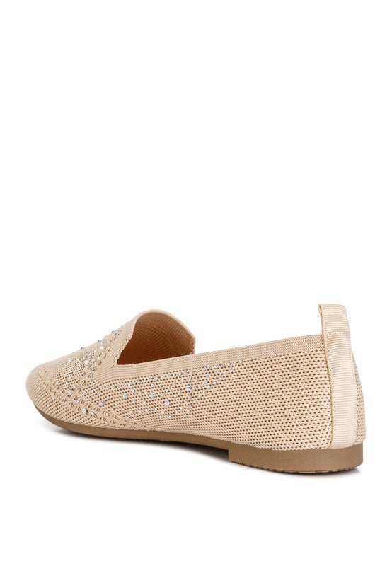 Abedi Rhinestone Embellished Pull Tab Loafers - Drakoi Marketplace