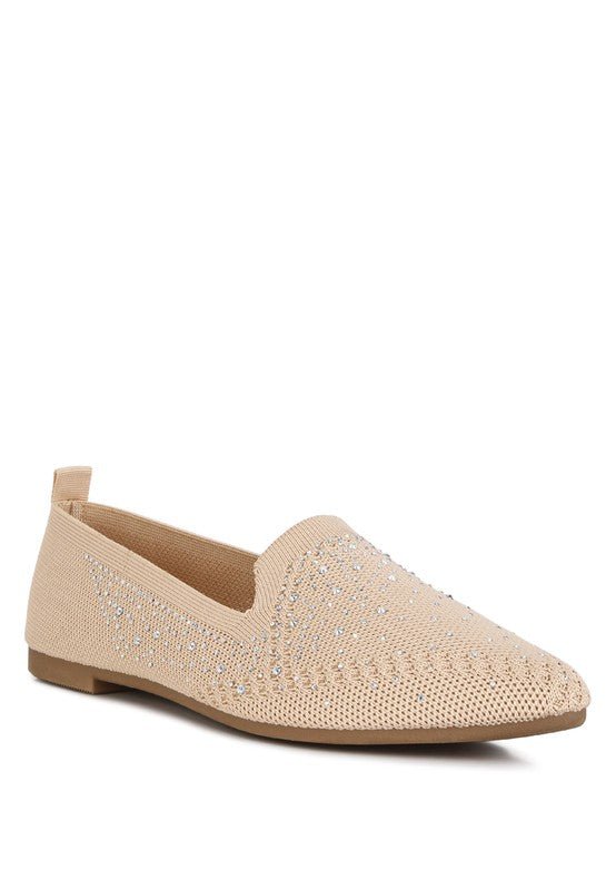 Abedi Rhinestone Embellished Pull Tab Loafers - Drakoi Marketplace