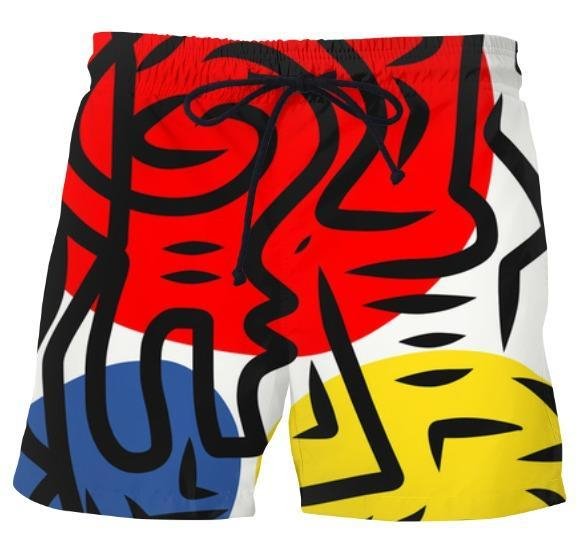 Abstract Colorful Pattern Shorts - Drakoi Marketplace