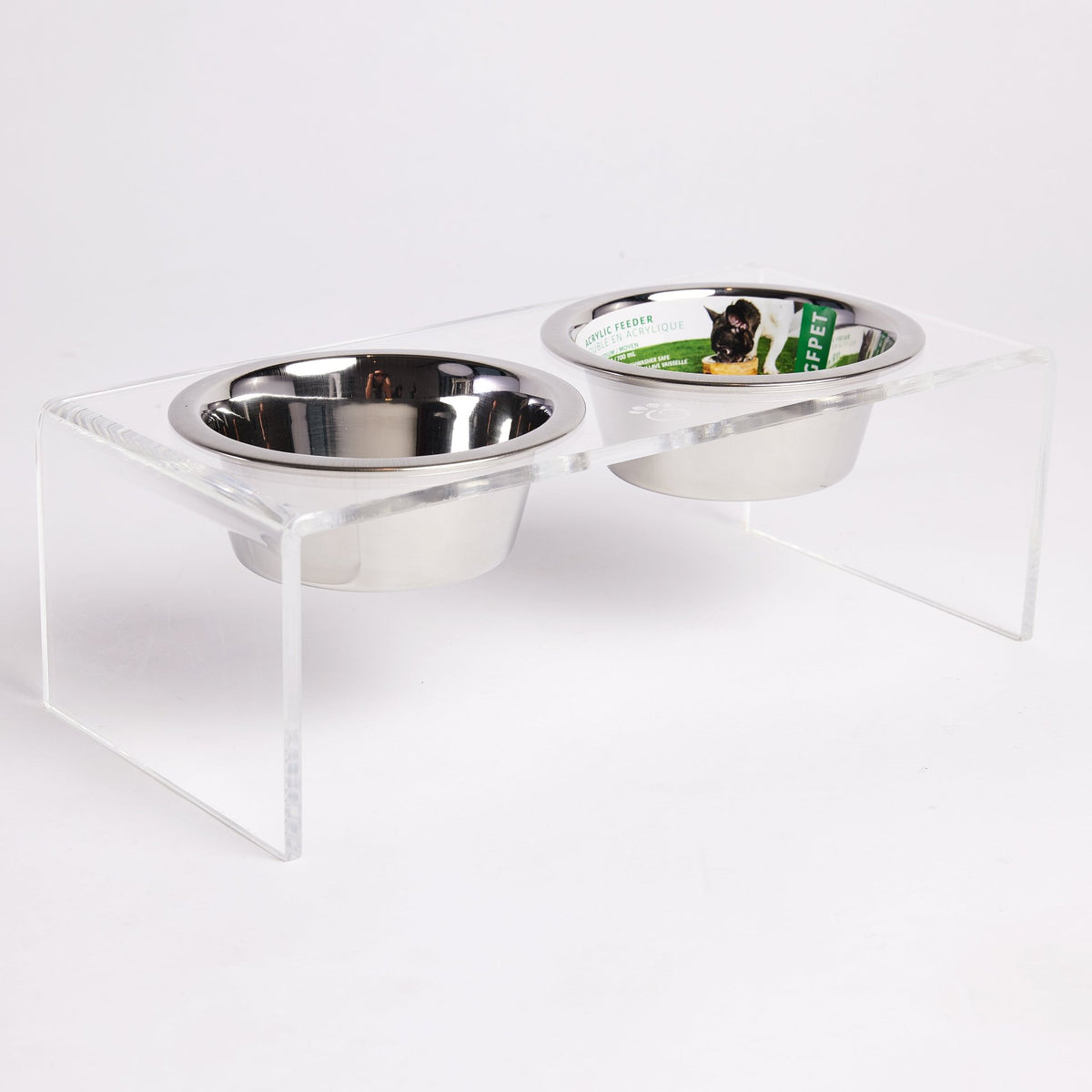 Acrylic Double Feeder - Clear - Drakoi Marketplace