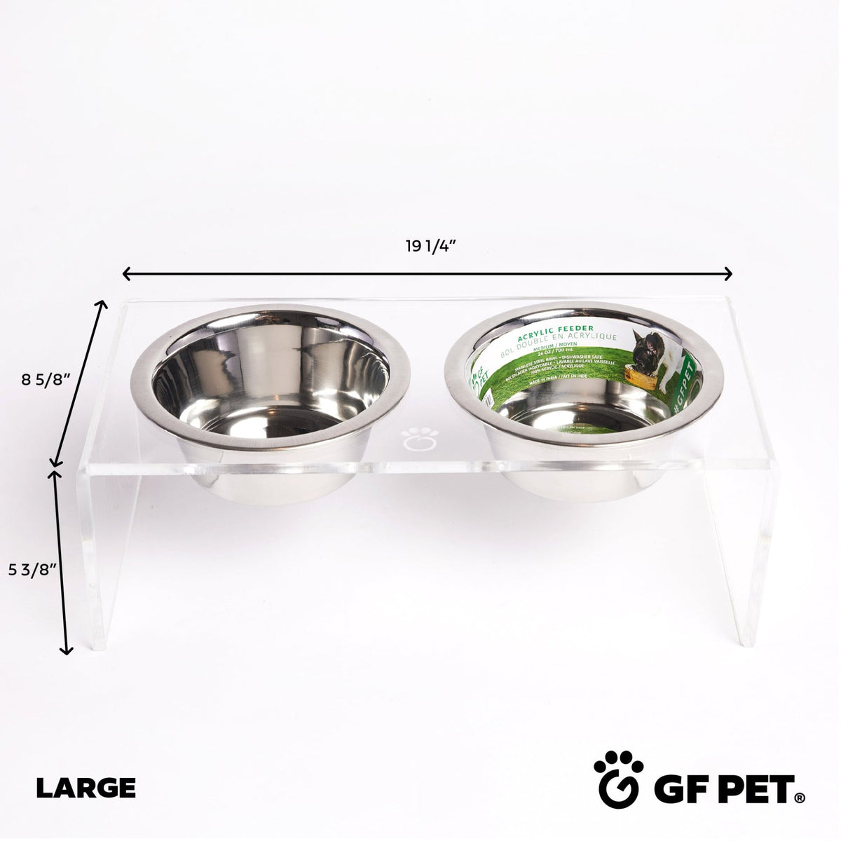 Acrylic Double Feeder - Clear - Drakoi Marketplace