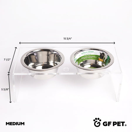 Acrylic Double Feeder - Clear - Drakoi Marketplace