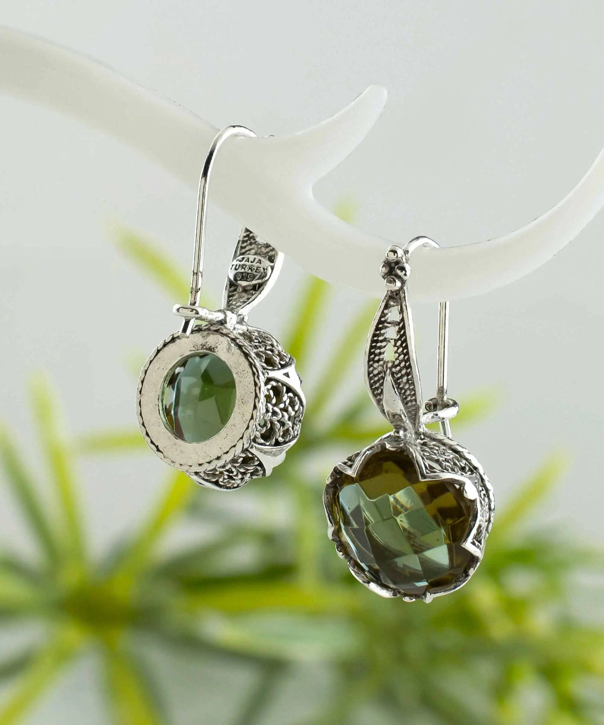 Alexandrite Gemstone Sterling Silver Woman Drop Earrings - Drakoi Marketplace