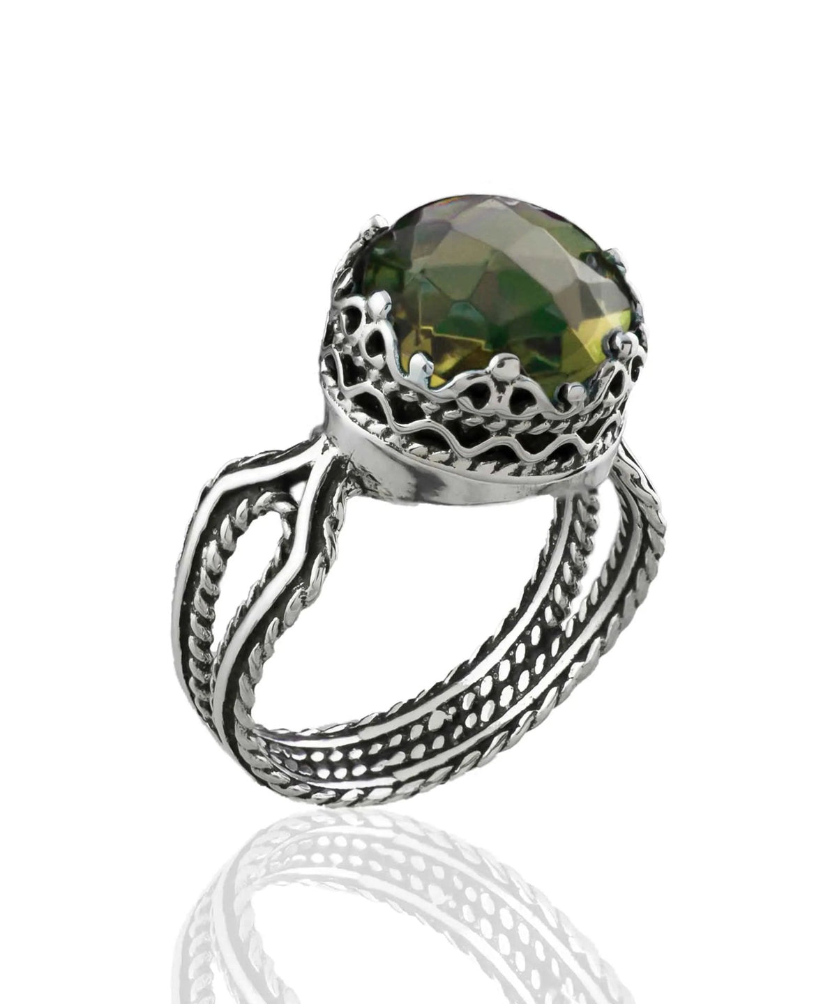 Alexandrite Gemstone Women Sterling Silver Cocktail Ring - Drakoi Marketplace