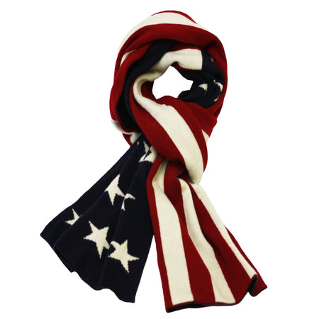 American flag knitted Cashmere Scarf - Drakoi Marketplace