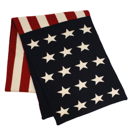 American flag knitted Cashmere Scarf - Drakoi Marketplace