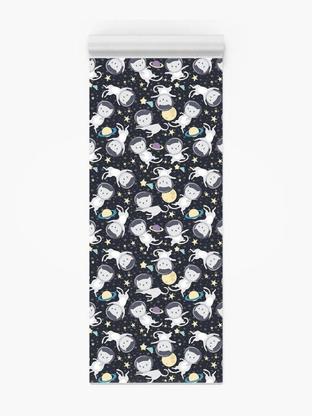 Astronaut Kittens Pattern Yoga Mat -Image by Shutterstock - Drakoi Marketplace