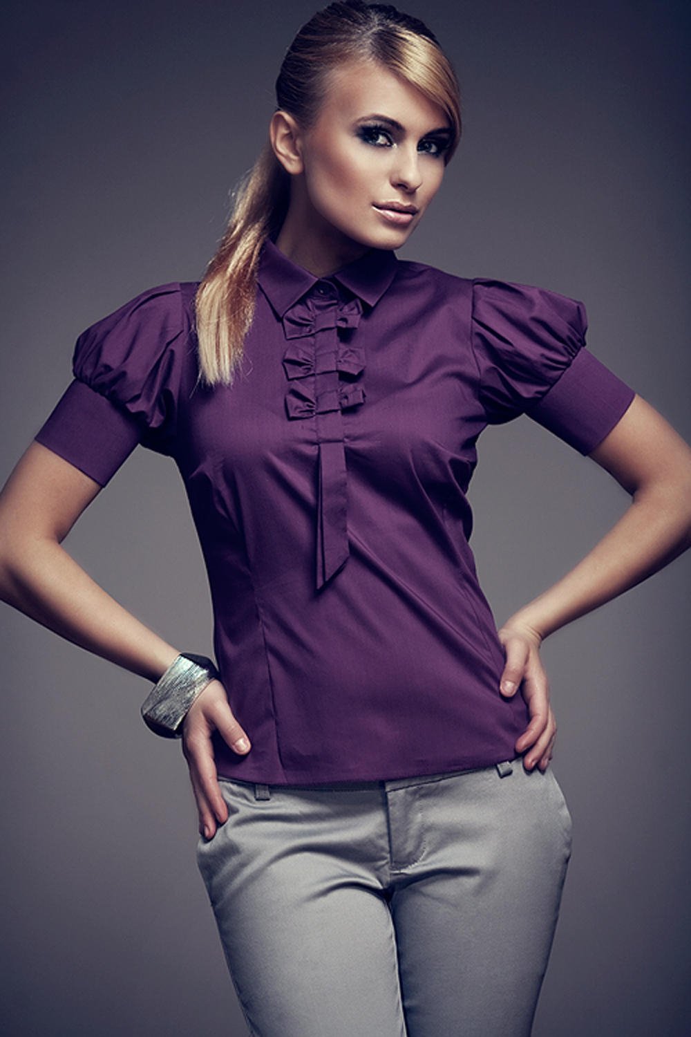 Aubergine Figl Blouses - Drakoi Marketplace