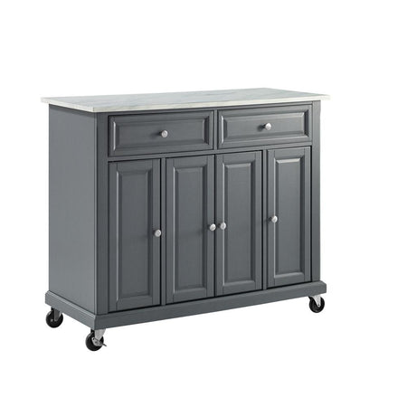 Avery Kitchen Cart Distressed Gray - Drakoi Marketplace