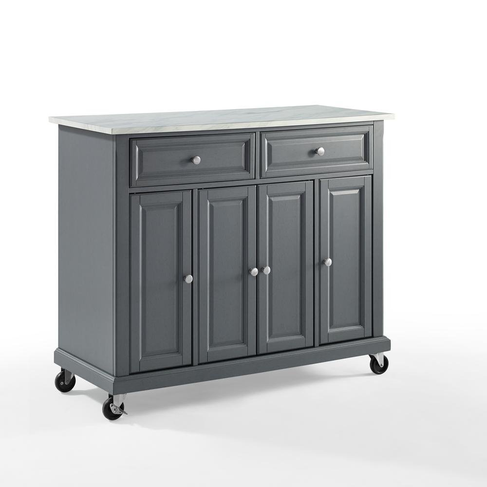 Avery Kitchen Cart Distressed Gray - Drakoi Marketplace