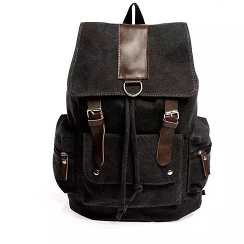 Back To Campus Canvas Backpack In 4 Colors - Drakoi Marketplace