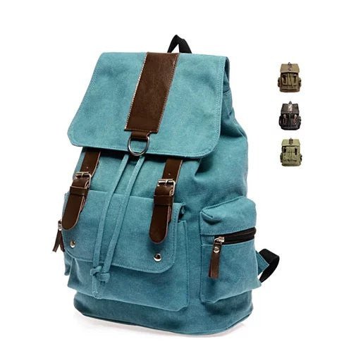 Back To Campus Canvas Backpack In 4 Colors - Drakoi Marketplace