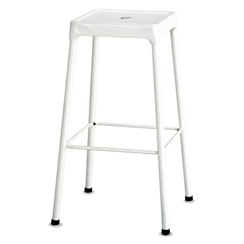 Bar-Height Steel Stool, White - Drakoi Marketplace