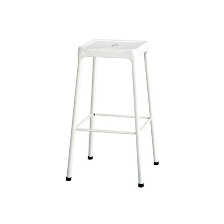 Bar-Height Steel Stool, White - Drakoi Marketplace