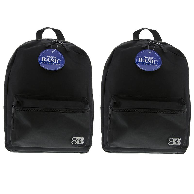 Basic Backpack, 16", Black, Pack of 2 - Drakoi Marketplace