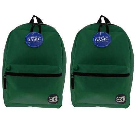 Basic Backpack, 16", Green, Pack of 2 - Drakoi Marketplace