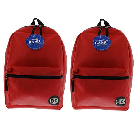 Basic Backpack, 16", Red, Pack of 2 - Drakoi Marketplace