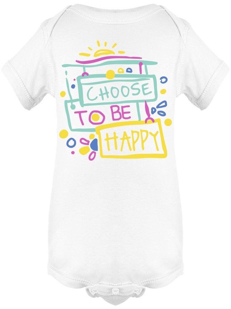 Be Happy Positive Slogan Bodysuit Baby's -Image by Shutterstock - Drakoi Marketplace