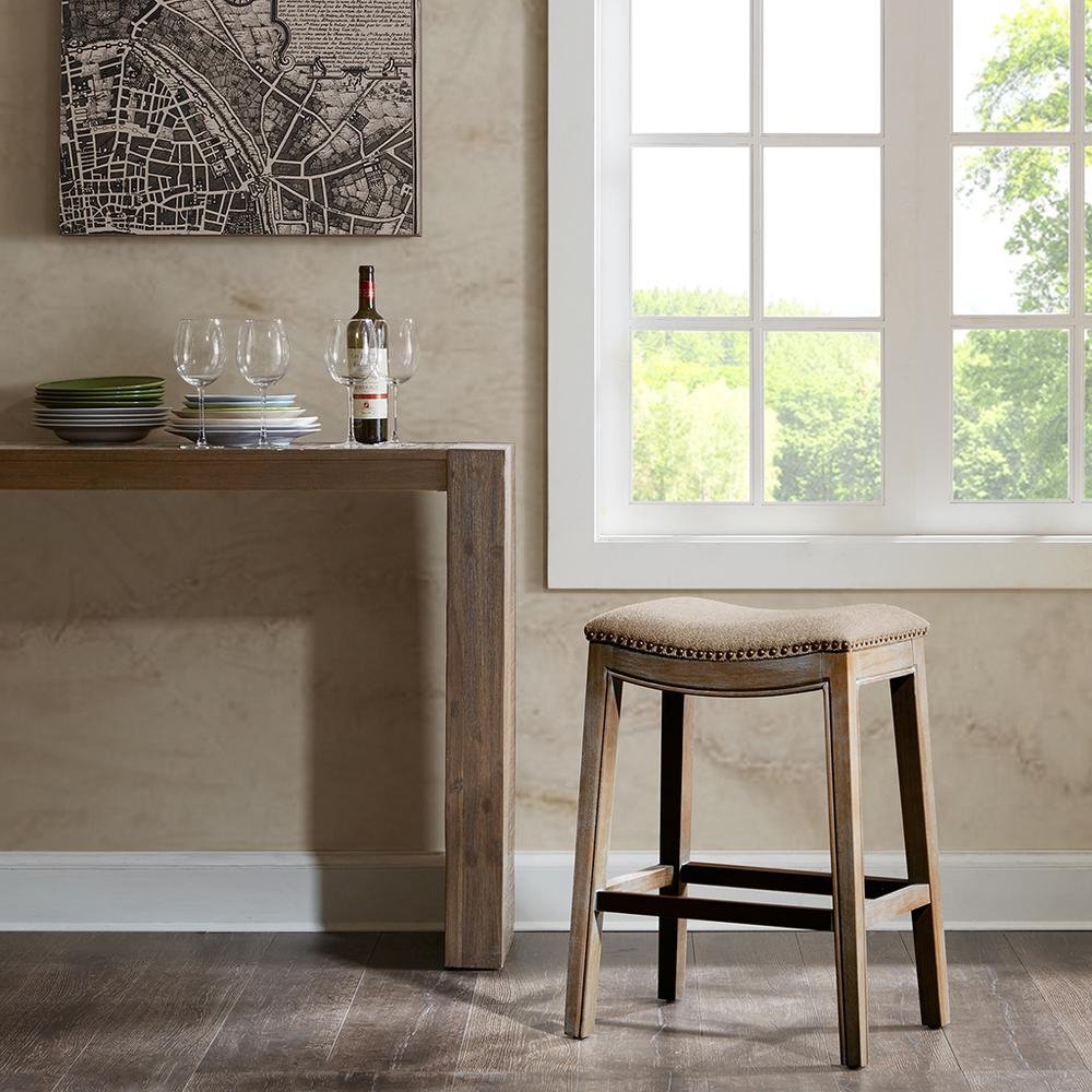 Belfast Saddle Counter Stool, Grey - Drakoi Marketplace