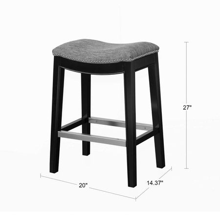 Belfast Saddle Counter Stool, Grey - Drakoi Marketplace