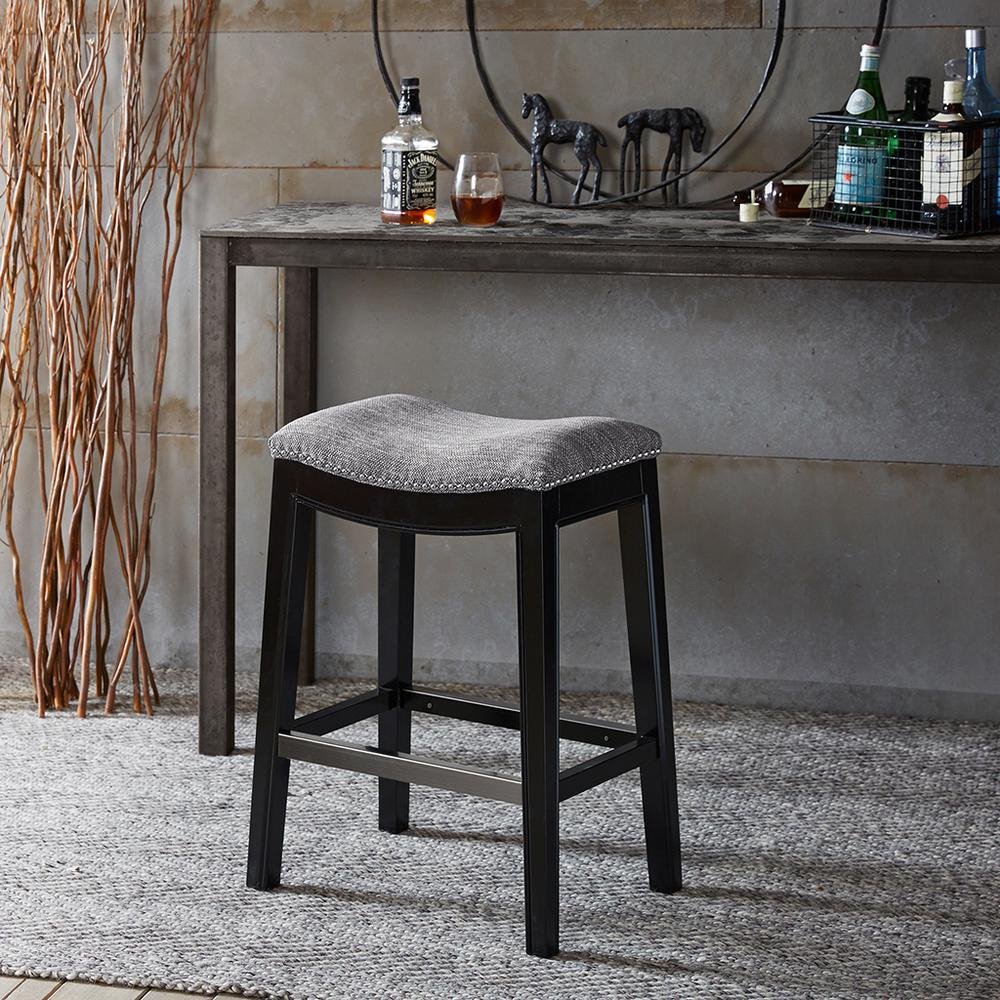 Belfast Saddle Counter Stool, Grey - Drakoi Marketplace