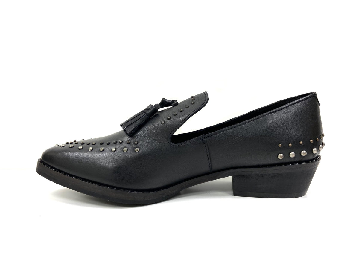 Bella Black Studded Mules - Drakoi Marketplace