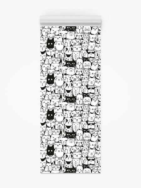 Black And White Kitten Pattern Yoga Mat -Image by Shutterstock - Drakoi Marketplace