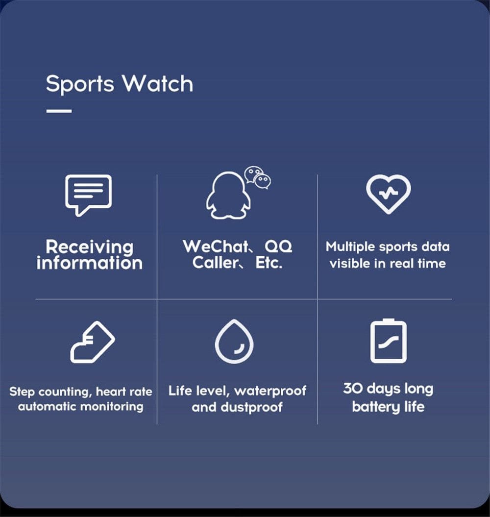 Black Sports Smart Watch for Men & Women - Drakoi Marketplace