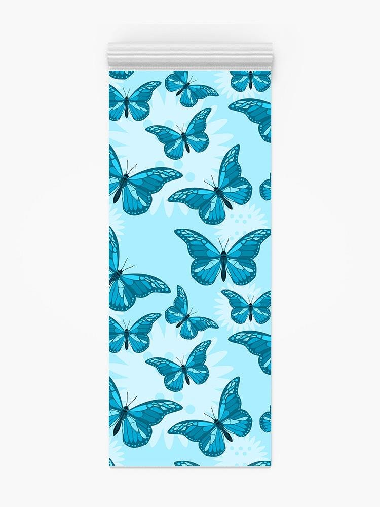 Blue Butterflies. Yoga Mat -Image by Shutterstock - Drakoi Marketplace