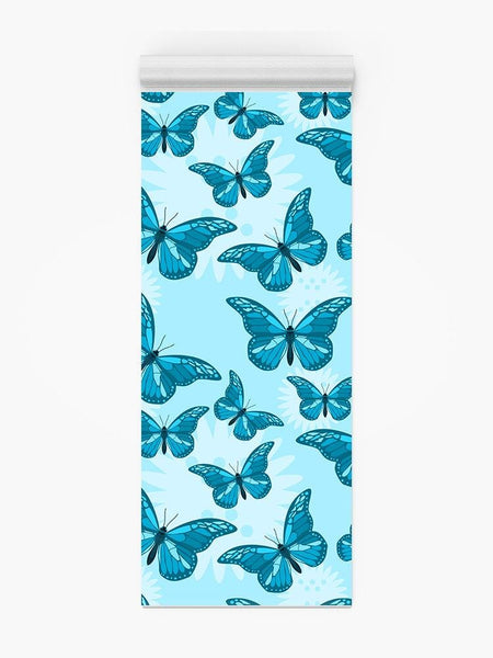 Blue Butterflies. Yoga Mat -Image by Shutterstock - Drakoi Marketplace