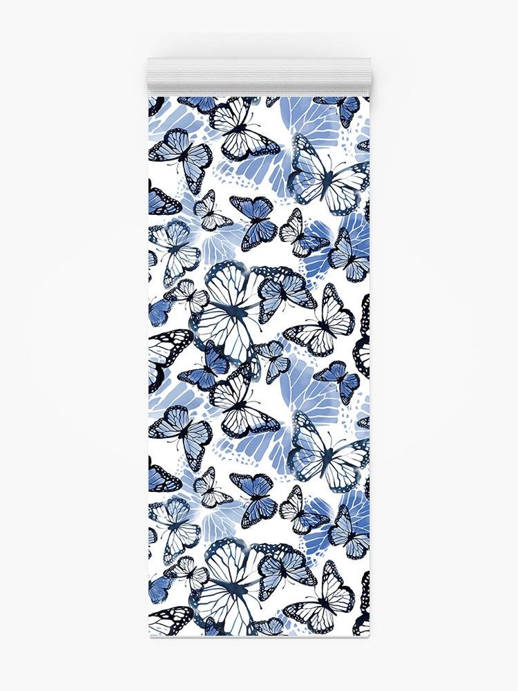 Blue Butterfly Pattern Yoga Mat -Image by Shutterstock - Drakoi Marketplace