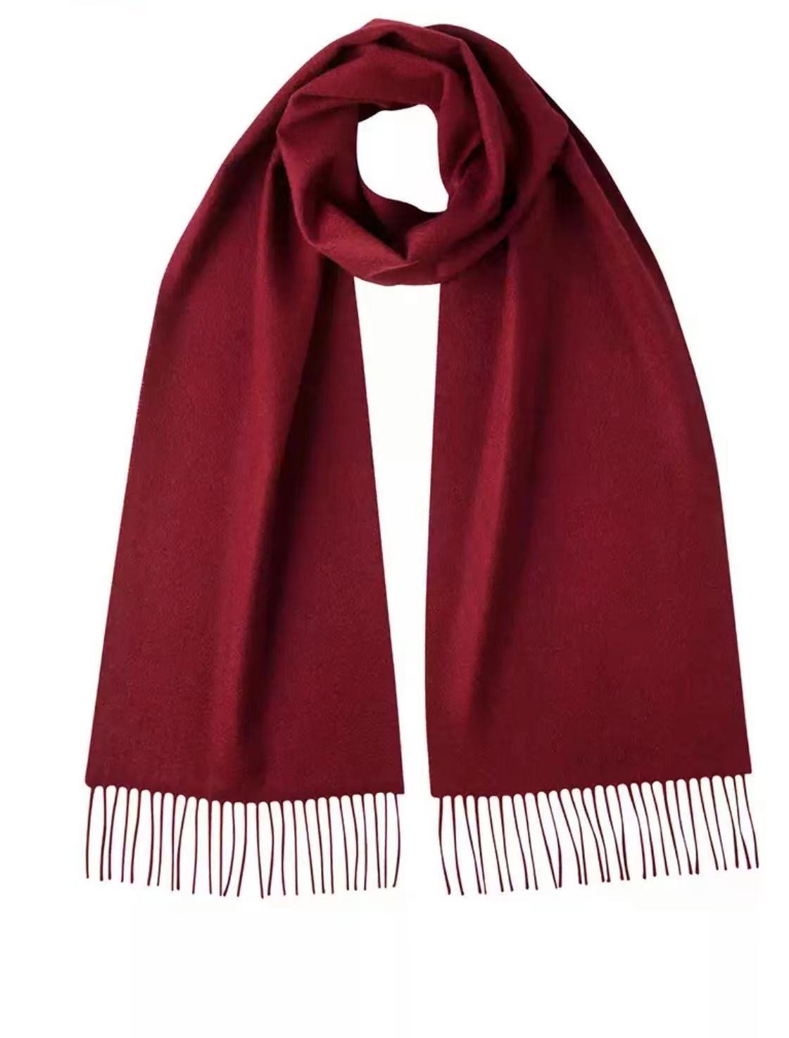 Bordeaux Cashmere Scarf Woven Plain - Drakoi Marketplace