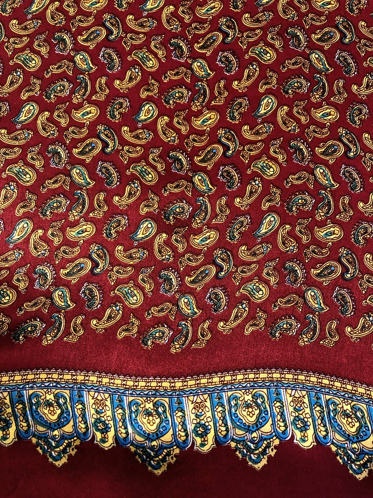 Bordeaux Paisley 100% Silk Scarf 157 x 27 cm - Drakoi Marketplace