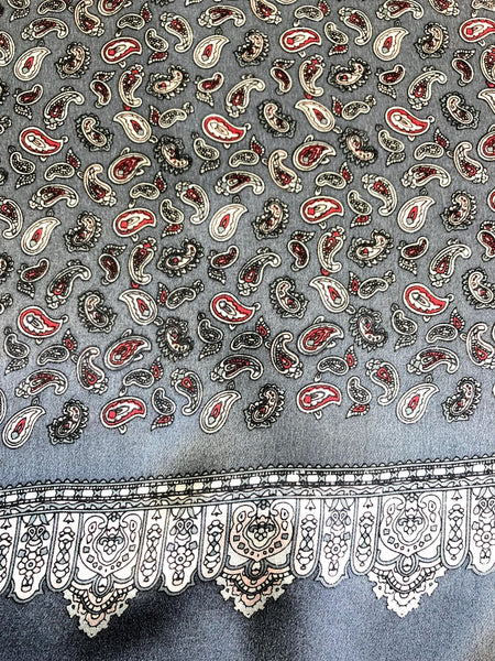 Bordeaux Paisley 100% Silk Scarf 157 x 27 cm - Drakoi Marketplace