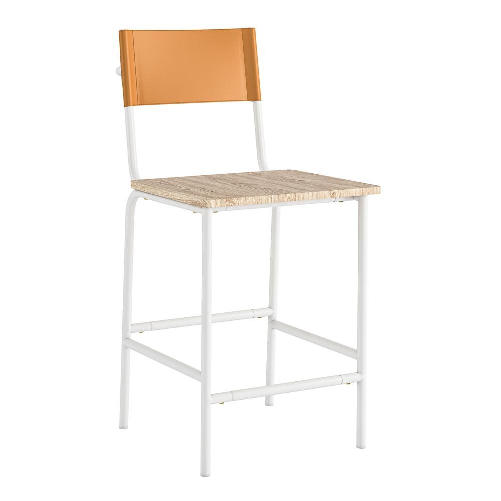 Boulevard Cafe Counter Stool Wh&Camel 3A - Drakoi Marketplace