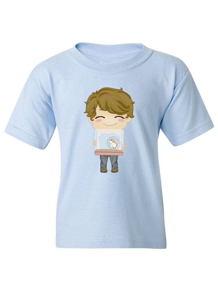 Boy Carrying His Pet Hamster T-shirt -Image by Shutterstock - Drakoi Marketplace