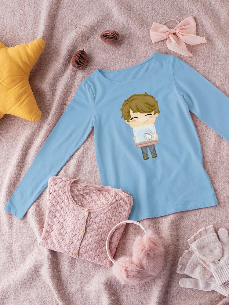 Boy Carrying His Pet Hamster T-shirt -Image by Shutterstock - Drakoi Marketplace