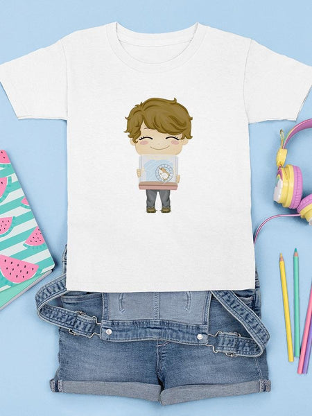 Boy Carrying His Pet Hamster T-shirt -Image by Shutterstock - Drakoi Marketplace