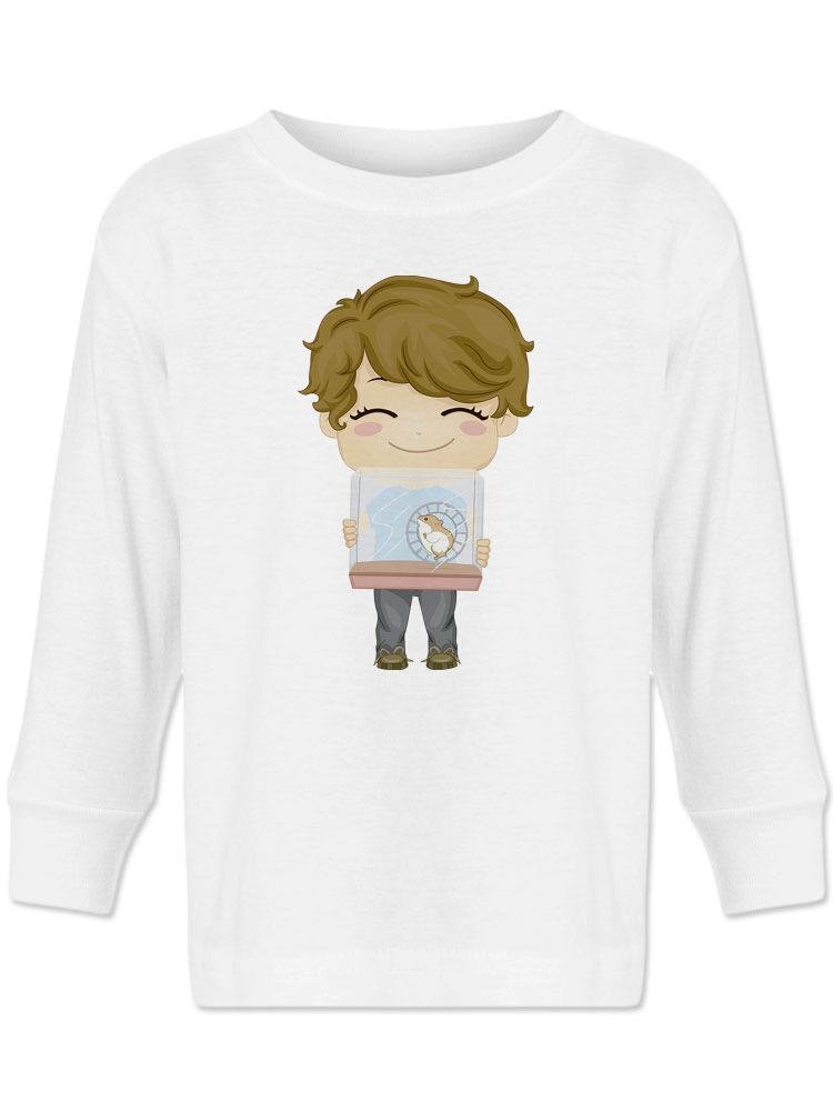 Boy Carrying His Pet Hamster T-shirt -Image by Shutterstock - Drakoi Marketplace