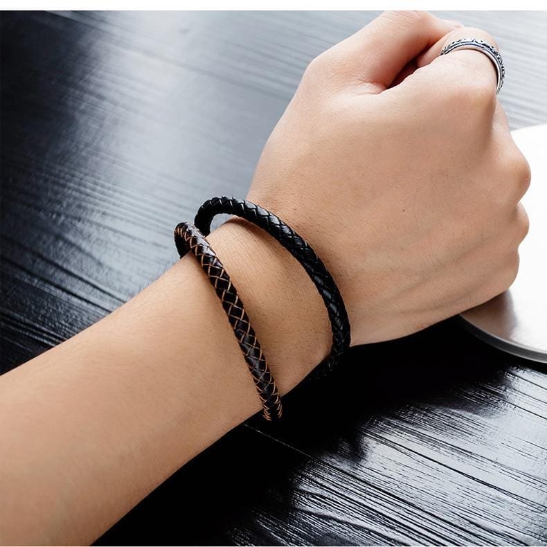 Braided Leather Bracelet - Drakoi Marketplace