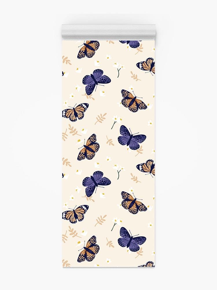 Bright Butterfly Pattern Yoga Mat -Image by Shutterstock - Drakoi Marketplace