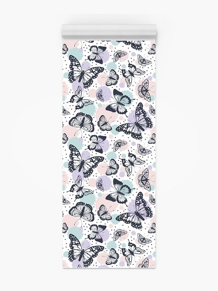 Butterflies And Dots Yoga Mat -Image by Shutterstock - Drakoi Marketplace